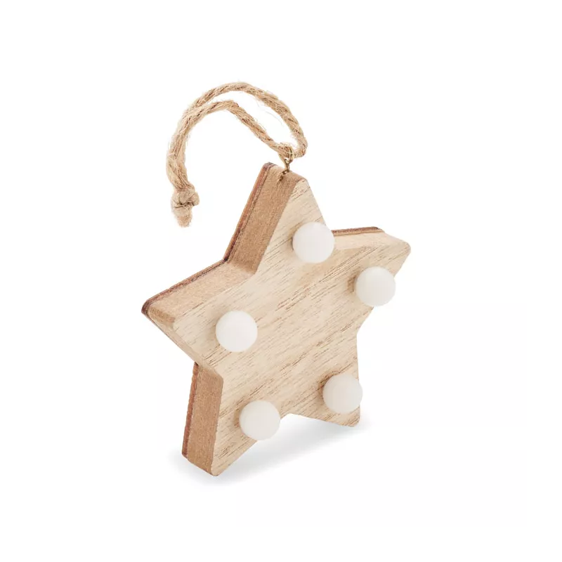 Estrella de madera con luces