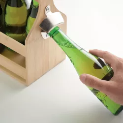 Caja de bambú para 6 cervezas