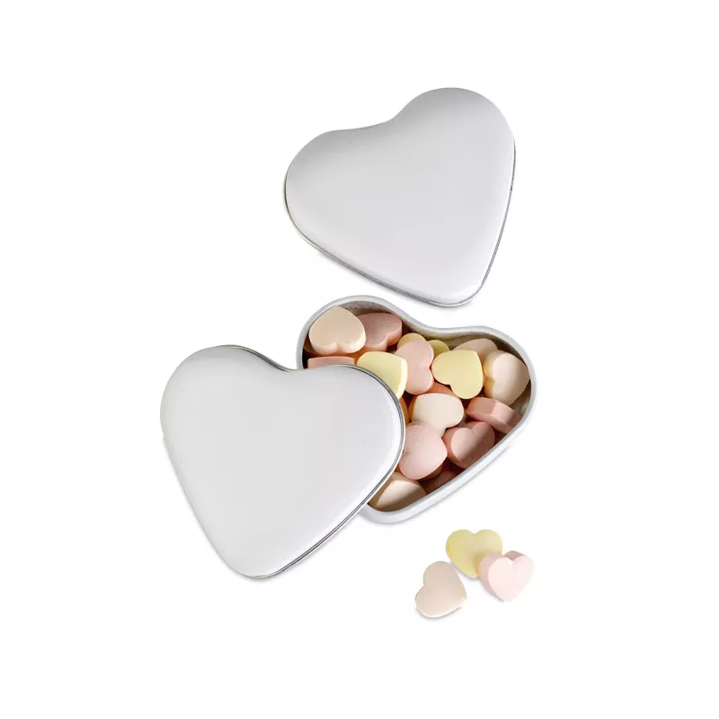 Caja corazón con caramelos