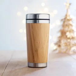 Vaso bambú doble capa 400 ml