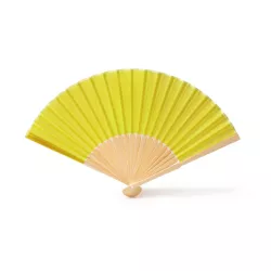 Abanico poliéster y bambú.