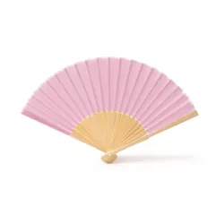 Abanico poliéster y bambú.