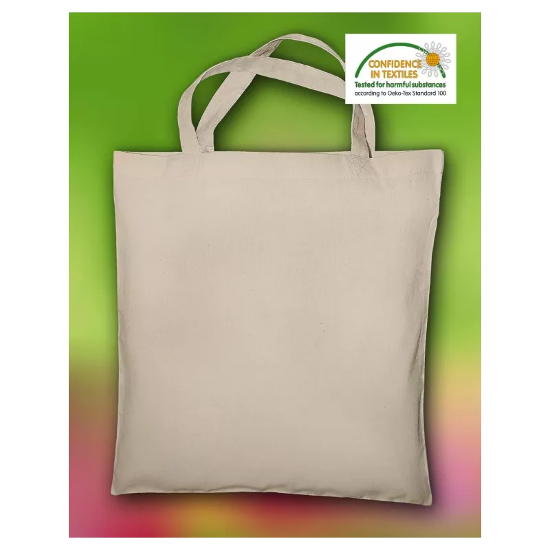 Bolsa algodón orgánico 140 gr. asa corta