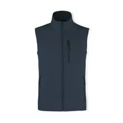 Chaleco Exterior: Soft Shell, 92% Poliéster RPET/ 8% Elastano. Interior: 100% Poliéster Micropolar R