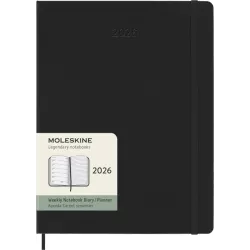 Agenda semanal XL de 12 meses con tapa dura "Moleskine" - Negro intenso