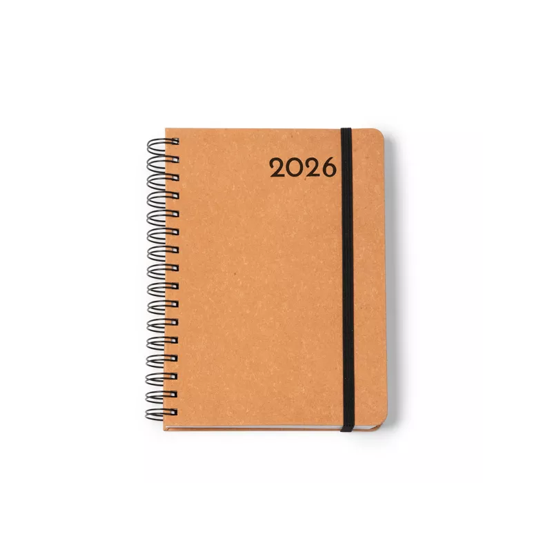 Agenda de cuero reciclado, anillas, A5, página/día