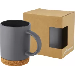 Taza de cerámica de 425 ml con base de corcho