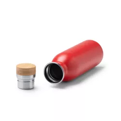 Bidón de acero inoxidable reciclado con tapón de bambú 650 ml