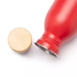 Bidón de acero inoxidable reciclado con tapón de bambú 650 ml