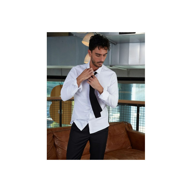 Camisa de algodón pique Neo Blue Basile Men Sol`s