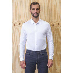 Camisa de algodón pique Neo Blue Basile Men Sol`s