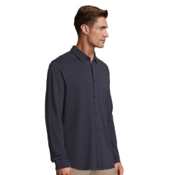 Camisa de algodón pique Neo Blue Basile Men Sol`s