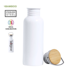 Bidón Sublimación Acero Inox/ Bambú 750ml 