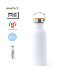 Bidón Sublimación Acero Inox/ Bambú 750ml 