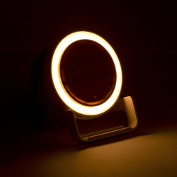 Lámpara Multifunción Caña de Trigo/ ABS/ Bambú. 12 Ledes. 3 Posiciones de Luz