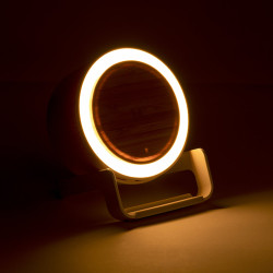 Lámpara Multifunción Caña de Trigo/ ABS/ Bambú. 12 Ledes. 3 Posiciones de Luz