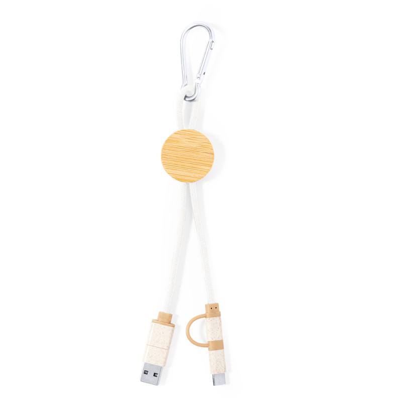 Cable Cargador Caña de Trigo/ ABS/ Bambú/ Algodón
