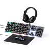 Set Gamer Luces Led Multicolor. Conexión USB. Teclado. Ratón Óptico