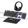 Set Gamer Luces Led Multicolor. Conexión USB. Teclado. Ratón Óptico