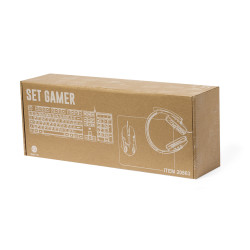 Set Gamer Luces Led Multicolor. Conexión USB. Teclado. Ratón Óptico