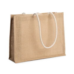 Bolsa de playa de yute y asas largas