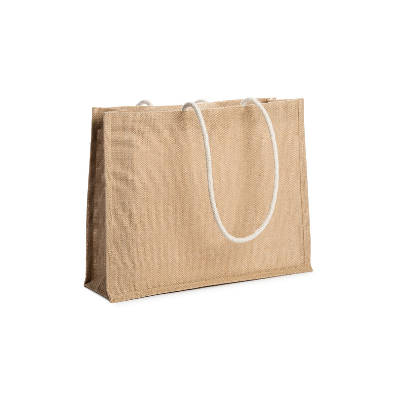 Bolsa de playa de yute y asas largas