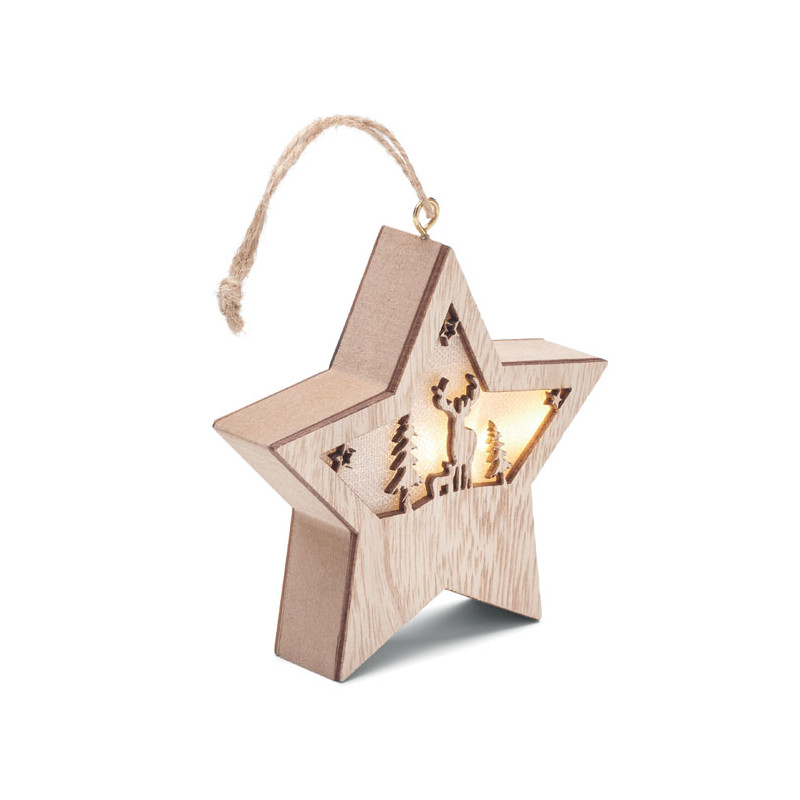 Estrella de MDF con luz