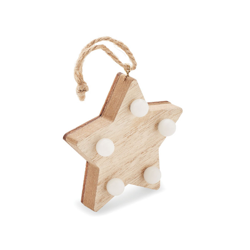 Estrella de madera con luces