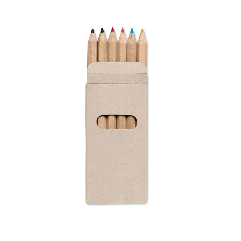 6 lápices de colores en caja