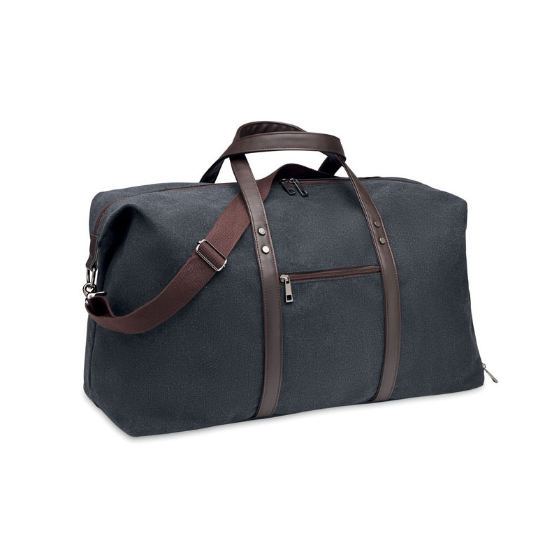 Bolsa fin de semana en canvas de 450gr/m² y detalles de PU reciclado.