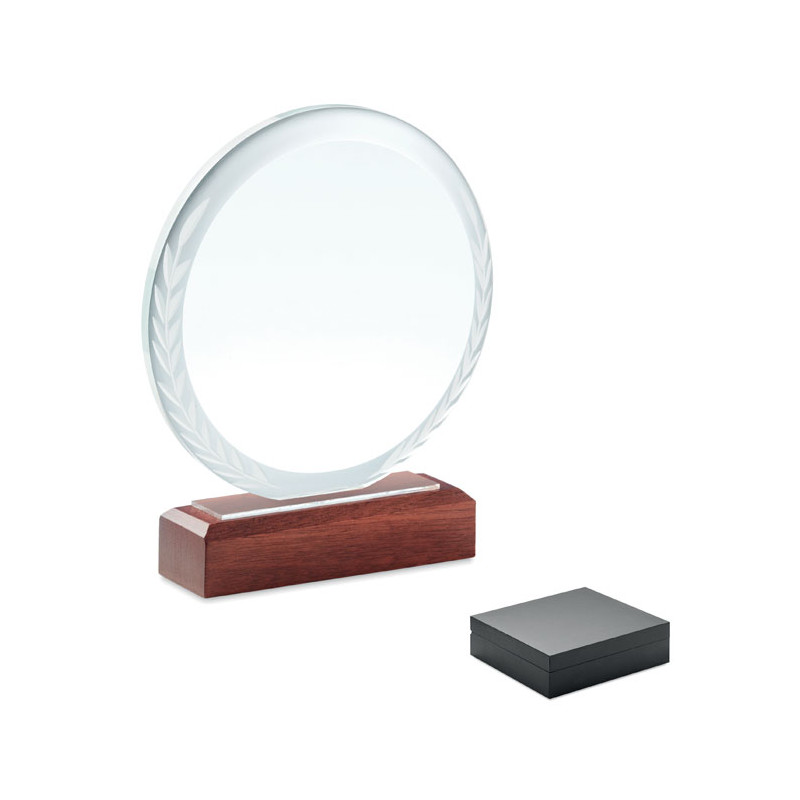 Placa o trofeo cristal redonda