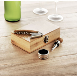 Set de vino en caja de bambú