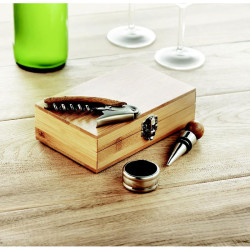 Set de vino en caja de bambú