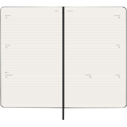 Agenda semanal de 12 meses L horizontal con tapa dura "Moleskine" - Negro intenso
