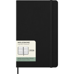Agenda vertical L de 12 meses con tapa dura "Moleskine" - Negro intenso