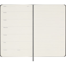 Agenda semanal L con tapa dura sin fecha "Moleskine" - Negro intenso
