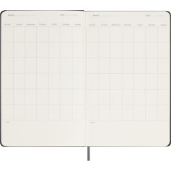 Agenda semanal L con tapa dura sin fecha "Moleskine" - Negro intenso