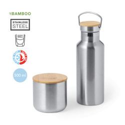 Set Acero Inox/ Bambú