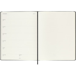 Agenda semanal XL de 12 meses con tapa dura "Moleskine"