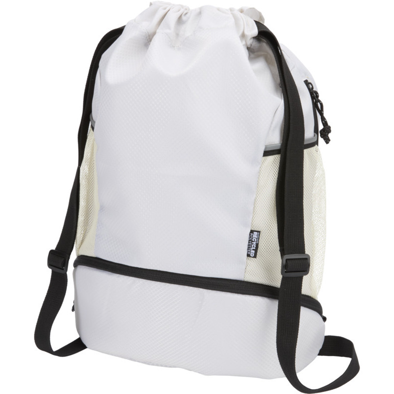 Bolsa deportiva de 18 L con cordón y compartimento inferior de material reciclado con certificado GR