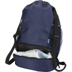 Bolsa deportiva de 18 L con cordón y compartimento inferior de material reciclado con certificado GR