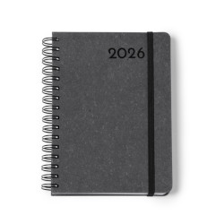 Agenda de cuero reciclado, anillas, A5, página/día