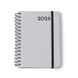 Agenda de cuero reciclado, anillas, A5, página/día