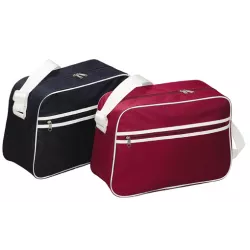 Bolsa viaje azul/ burdeos ribete blanco