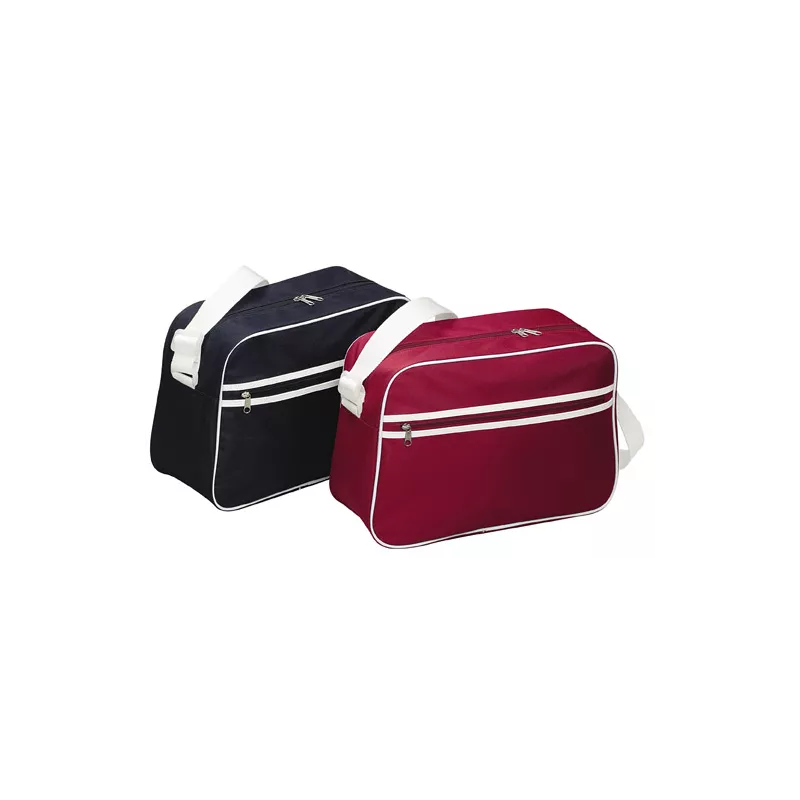 Bolsa viaje azul/ burdeos ribete blanco