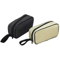 Neceser extra poliester negro/beige