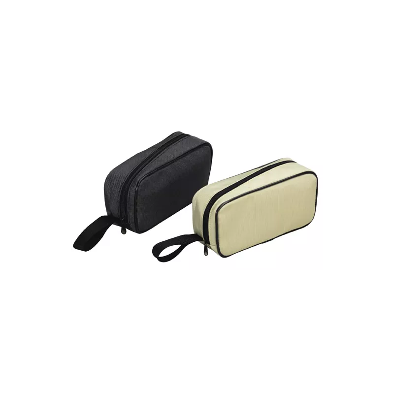 Neceser extra poliester negro/beige