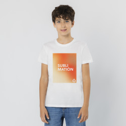 Camiseta Niño 100% Poliéster 140 g/ m2. Tacto Algodón