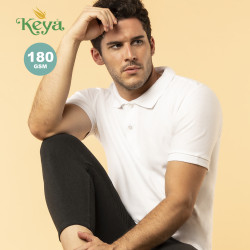 Polo Adulto Blanco "keya" 100% Algodón Ring Spun, Pique 180 g/ m2