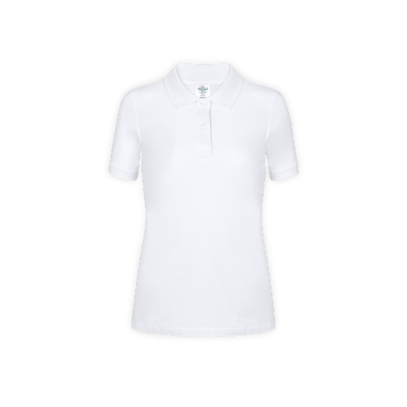 Polo Mujer Blanco "keya" 100% Algodón Ring Spun, Pique 180 g/ m2